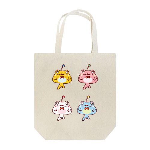 ４ひきのカエルアンコウ Tote Bag