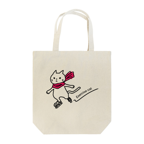 エクササイズ キャット 冬期レッド Tote Bag