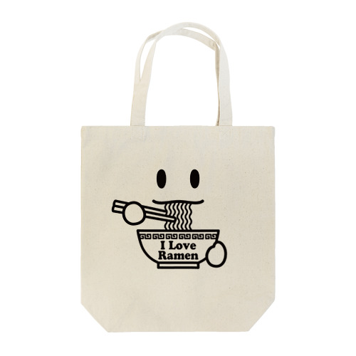 ラーメン大好き I Love Ramen 黒 Tote Bag