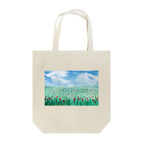 青空と花畑 Tote Bag