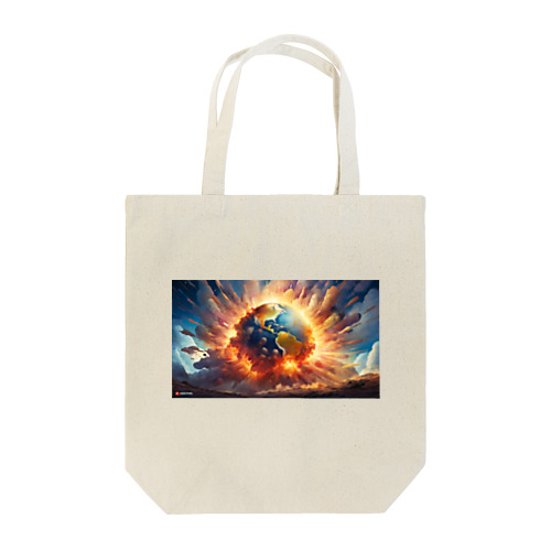 惑星が地球に落下、そして大爆発のグッズ Tote Bag