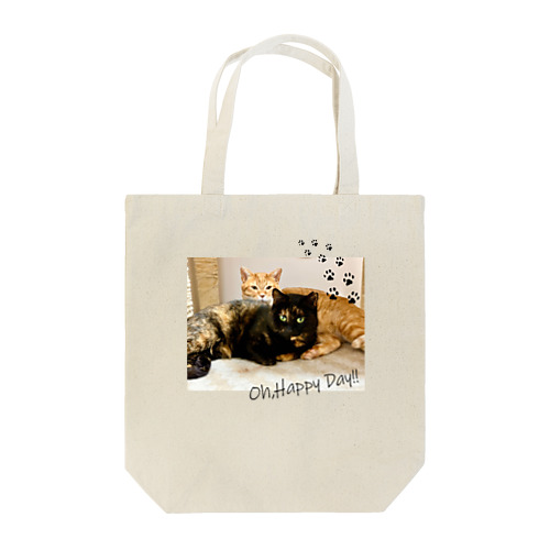 Oh,Happy Day!! -ねこにすと58鹿児島仙巌園パネル展示決定デザイン- Tote Bag