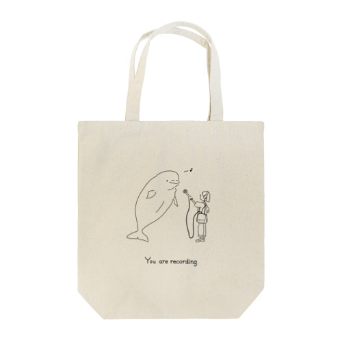 シロイルカレコーディング-YOU-モノクロ Tote Bag