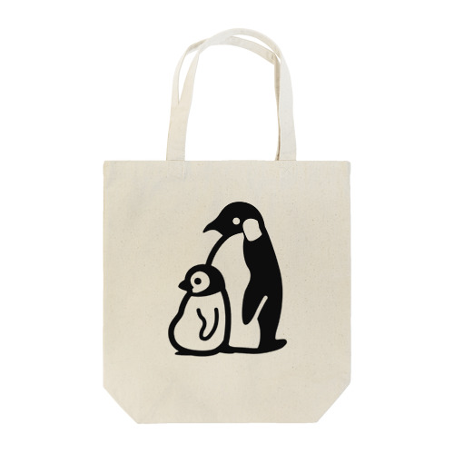 ぺんぎんのおやこ（黒） Tote Bag