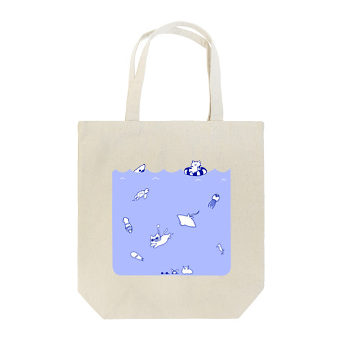 海と猫(青) Tote Bag