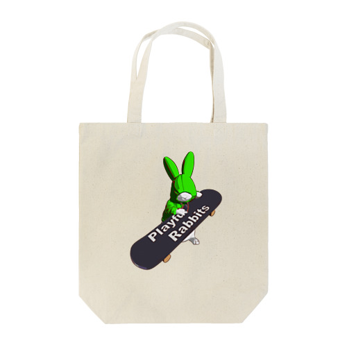 Playful Rabbits グリーン Tote Bag