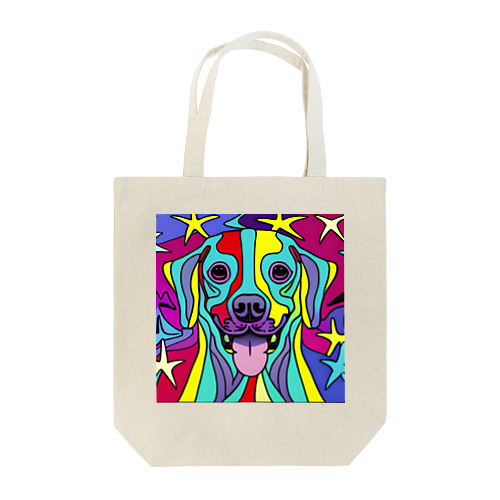 奇抜なアート風の可愛い犬のグッズ Tote Bag