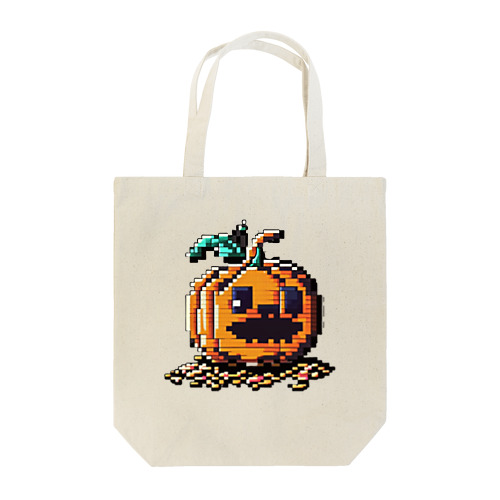 ドット絵のハロウィンかぼちゃのおばけ Tote Bag