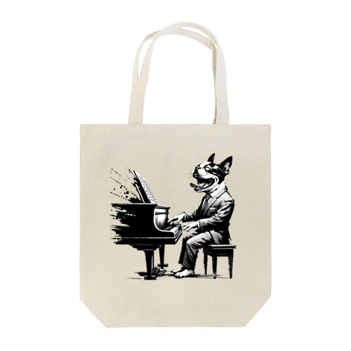 Boston terrier plays(ピアノ1) Tote Bag