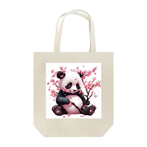 パンダと桜 トートバッグ