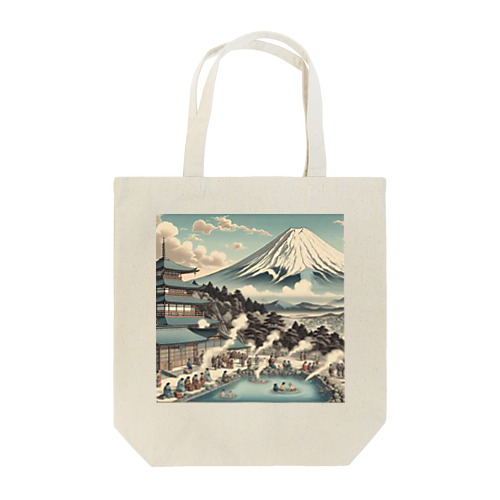 Japan Mt. Fuji Sento Bathhouse Beautiful scenery Tote Bag