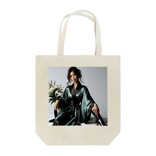 着物にブーツに美女 Tote Bag