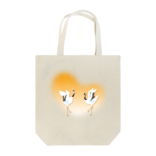 愛を告げるツル Tote Bag