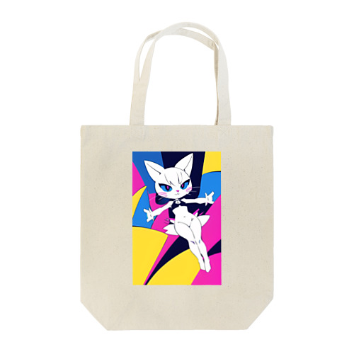 pop lady cat girl Tote Bag
