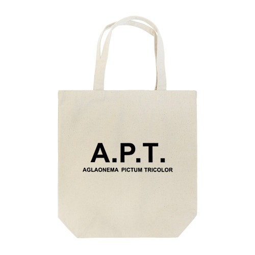 【A.P.T】アグラオネマピクタムトリカラー（ブラックロゴ） トートバッグ