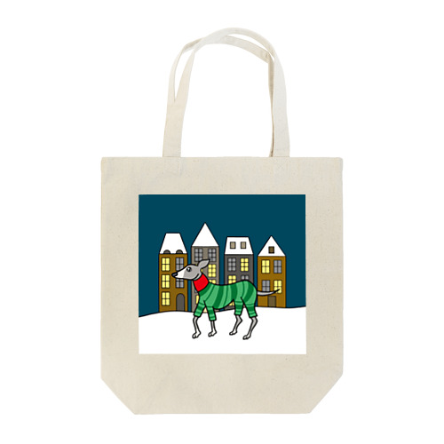 クリスマスの街とイタグレ Tote Bag