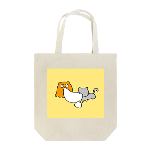 おもちをわけわけする3人 Tote Bag