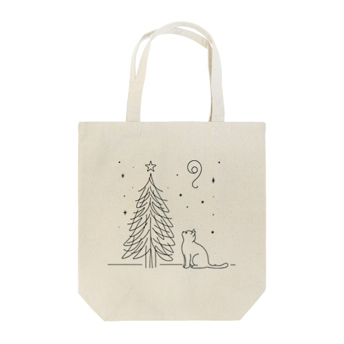 ツリーを見上げる猫 Tote Bag