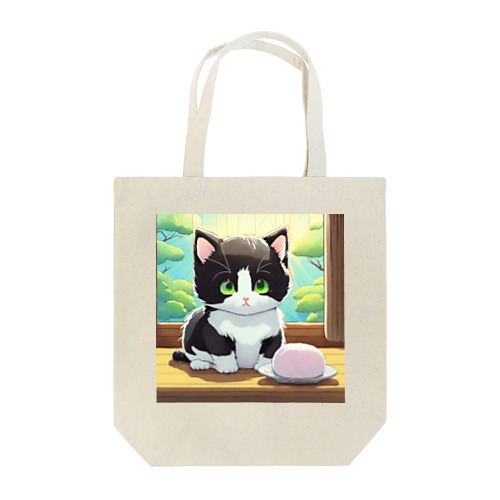 お餅と白黒猫 Tote Bag