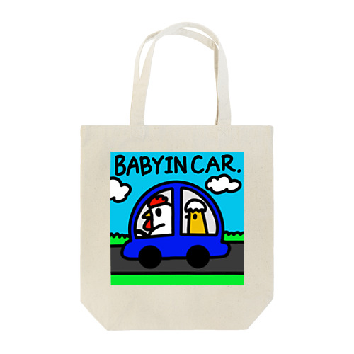 BABY IN CAR トートバッグ