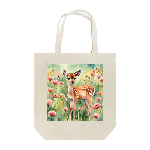 子鹿とお花畑 Tote Bag