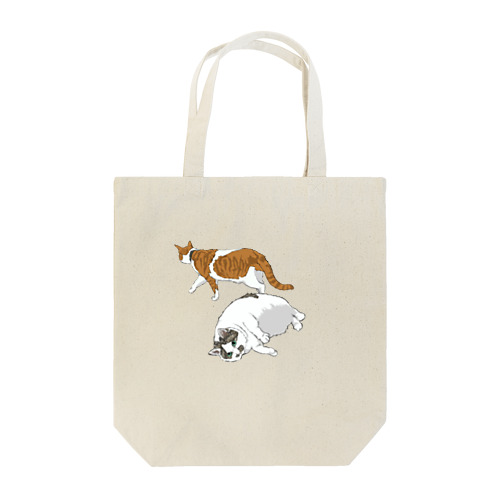 アザラシ(猫)と(白茶)トラ(猫) Tote Bag