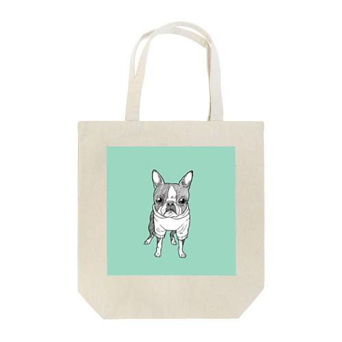 ボストンテリア　グリーン Tote Bag