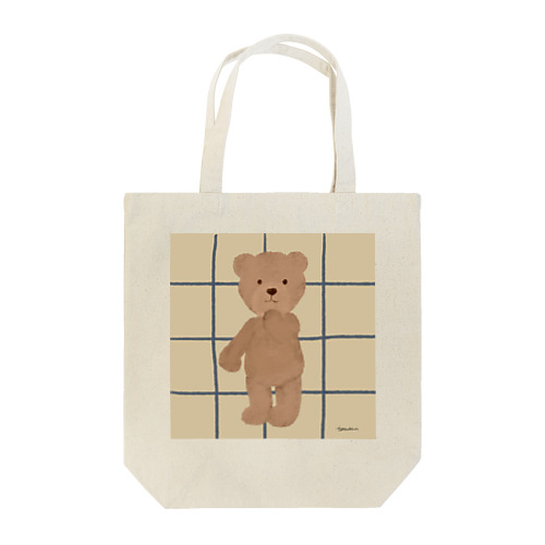 口元に手を当てるテディベアくん Tote Bag