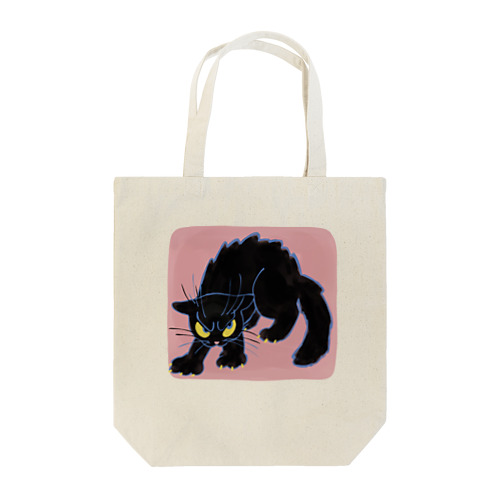 黒猫　憤怒 Tote Bag