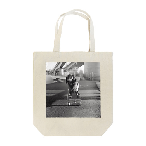 Skating Dog Tote Bag