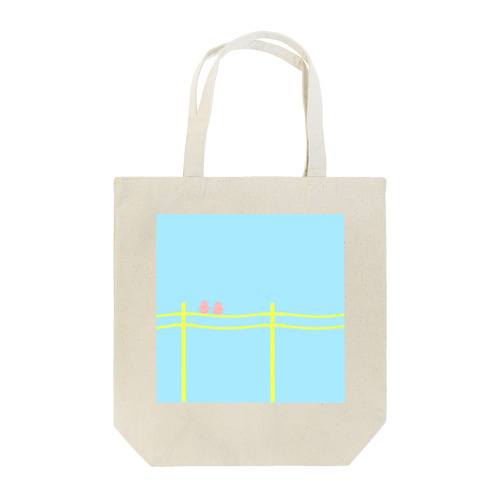 小鳥と電信柱 Tote Bag