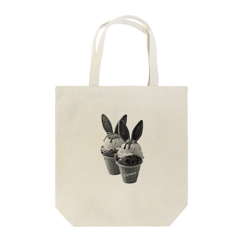 うさぎアイスペア モノトーン Tote Bag