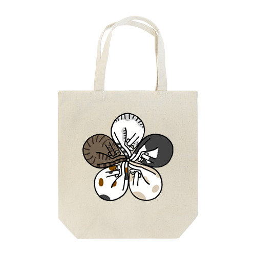 眠り猫の花紋（背景なし） Tote Bag