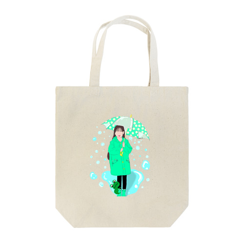 雨の日に出会う☂️🐸 Tote Bag