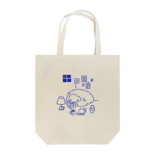 まよなか読書ヒツジ(あかるい) Tote Bag