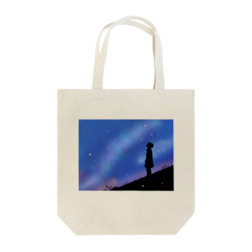 天の川を見つめる少女 Tote Bag