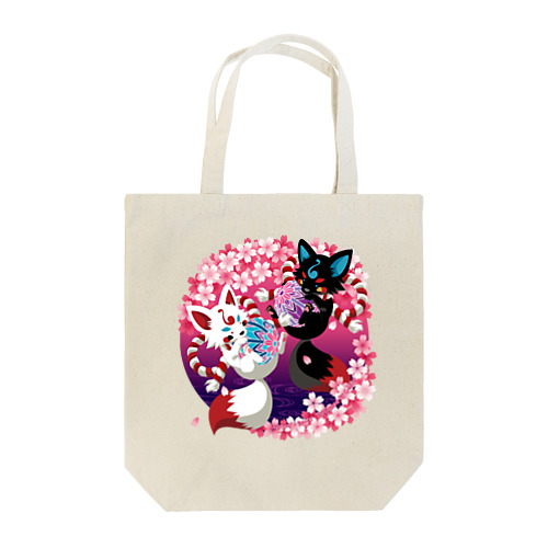 桜と妖狐 Tote Bag
