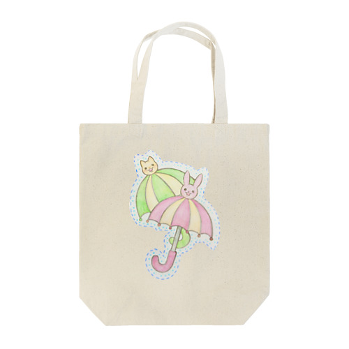 うさぎ傘とねこ傘 Tote Bag