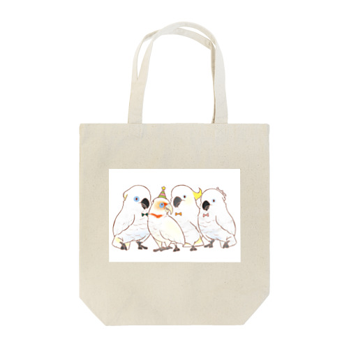 白色オウム、集合！ Tote Bag