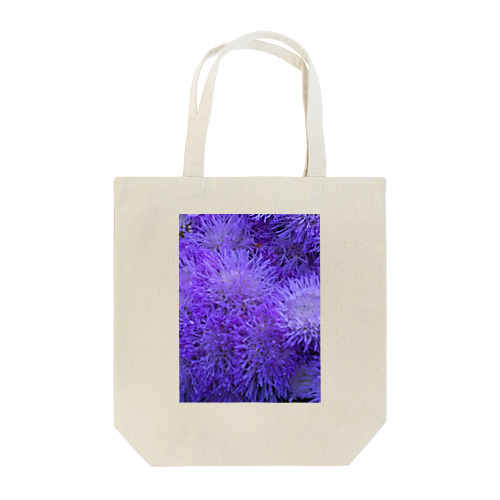 ふわふわ紫色の花 トートバッグ