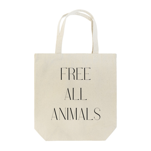 FREE ALL ANIMALS(おしゃれ文字) トートバッグ