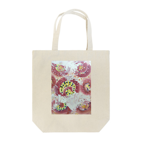 ローズレッドの丸模様 Tote Bag