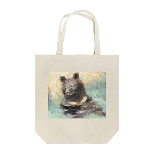 熊の水浴び トートバッグ