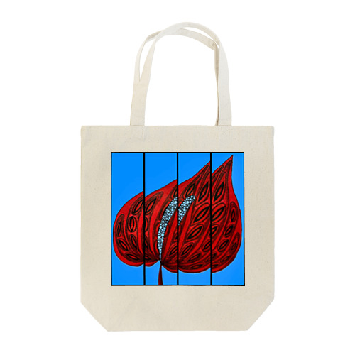 大紅団扇。(格子戸) Tote Bag