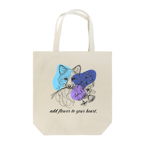 花束に染まるキツネ Tote Bag