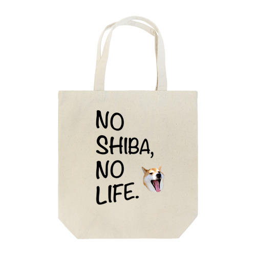 No shiba,No life.(ブラック) Tote Bag