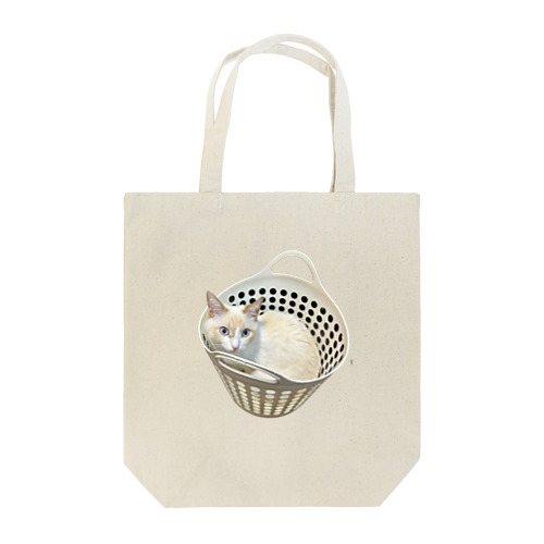 Cat in a basket Tote Bag