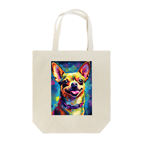 カラフルアートなチワワ犬 Tote Bag