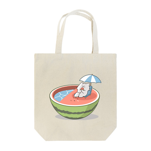 真夏はスイカプールで避暑 Tote Bag