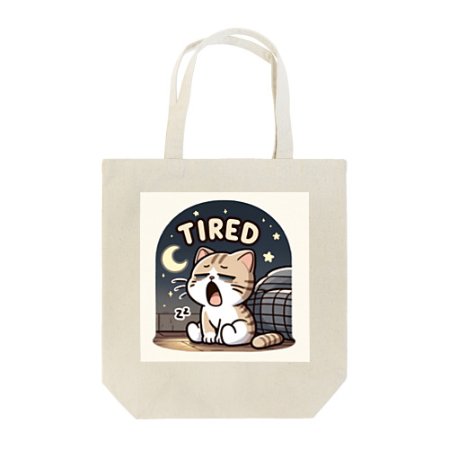 Tired cat7 Tote Bag